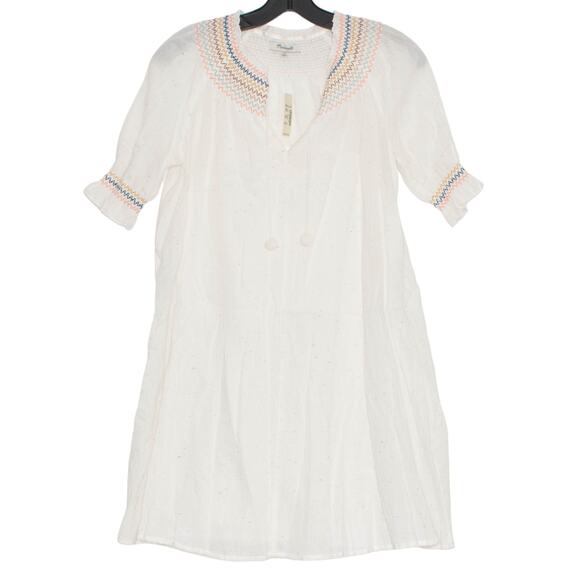 NWT Madewell Dress Gauzy Boho Cottage Prairie Romantic Coastal White XXS - Picture 1 of 6